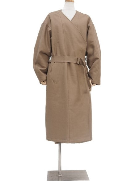 77circa cotton wool gabardine quilting liner beltted coat 商品画像 1