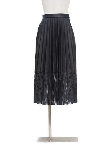 COEL パンチングフェイクレザープリーツスカート【SALE40%OFF】 商品画像 1