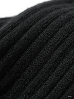 BATONER SOLID WOOL RIB SOCKS (WOMENS) / BLACK / ディテール・着用イメージ