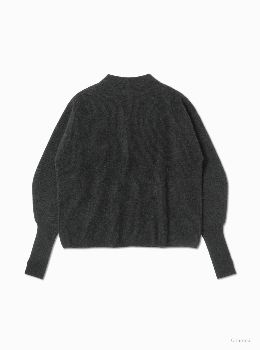 BATONER CASHMERE FOX BOAT NECK / CHARCOAL / ディテール・着用イメージ