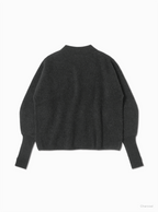 BATONER CASHMERE FOX BOAT NECK / CHARCOAL / ディテール・着用イメージ