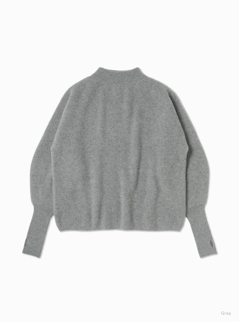 BATONER CASHMERE FOX BOAT NECK / GRAY