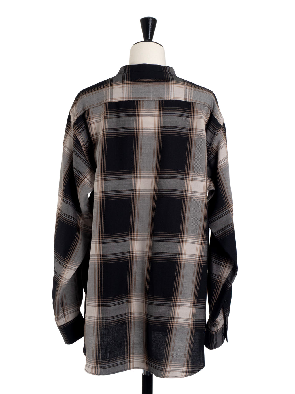 OMBRE CHECK BAND COLLAR SHIRT