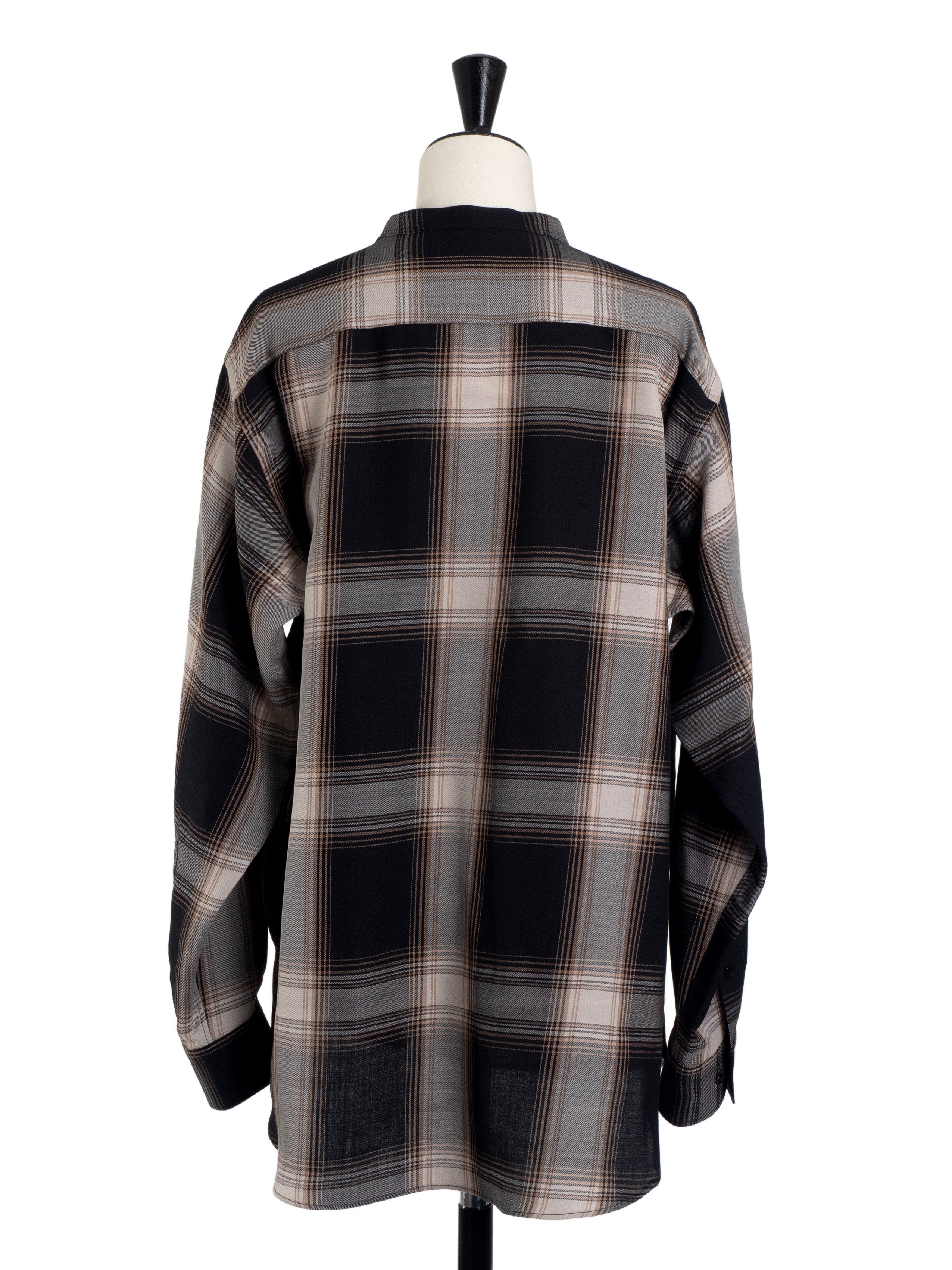 OMBRE CHECK BAND COLLAR SHIRT