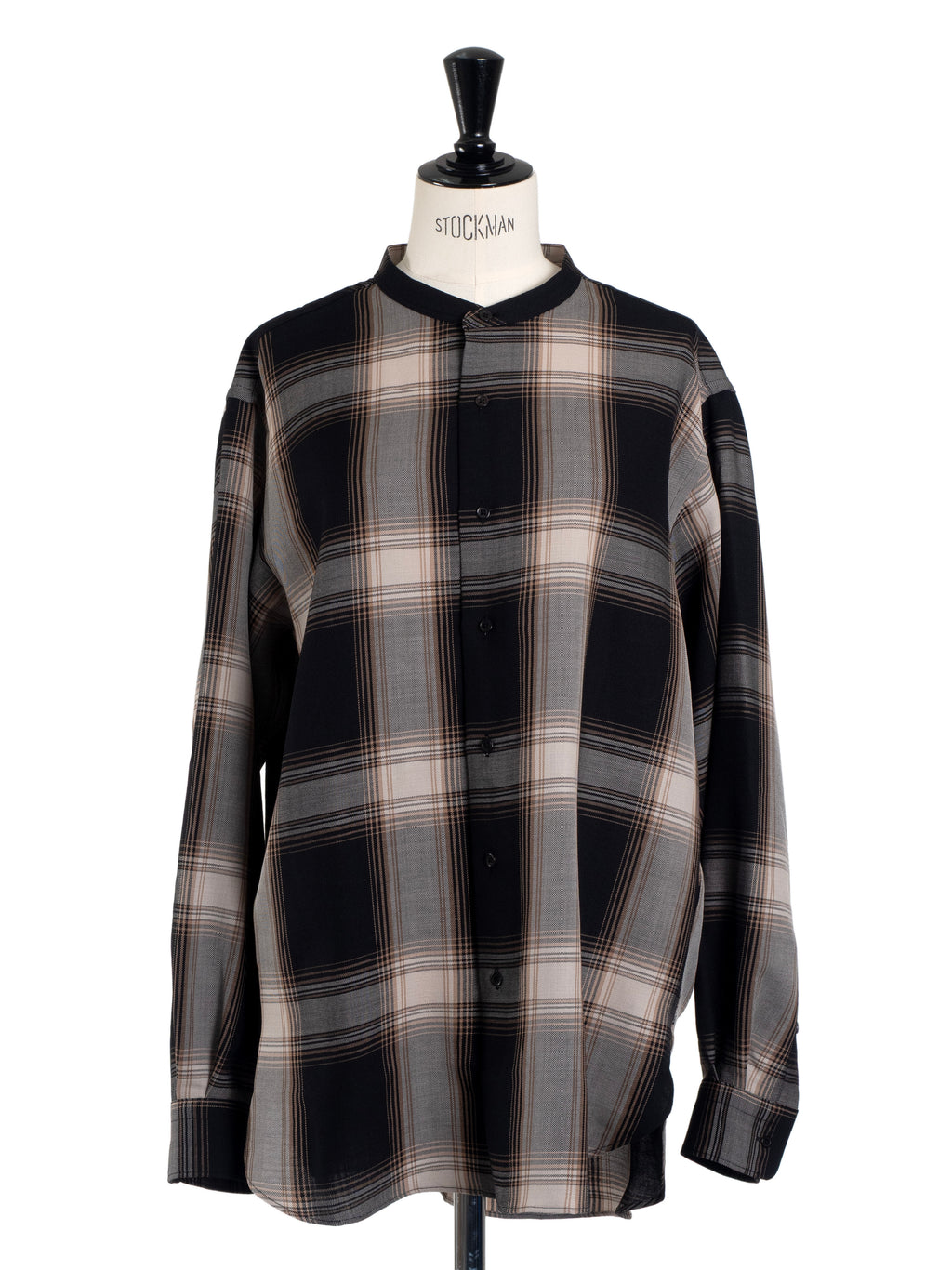 OMBRE CHECK BAND COLLAR SHIRT