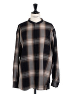 OMBRE CHECK BAND COLLAR SHIRT