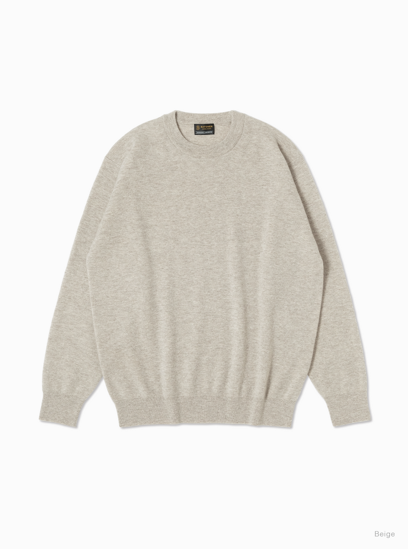 BATONER SUNSHINE CASHMERE CREW NECK / BEIGE