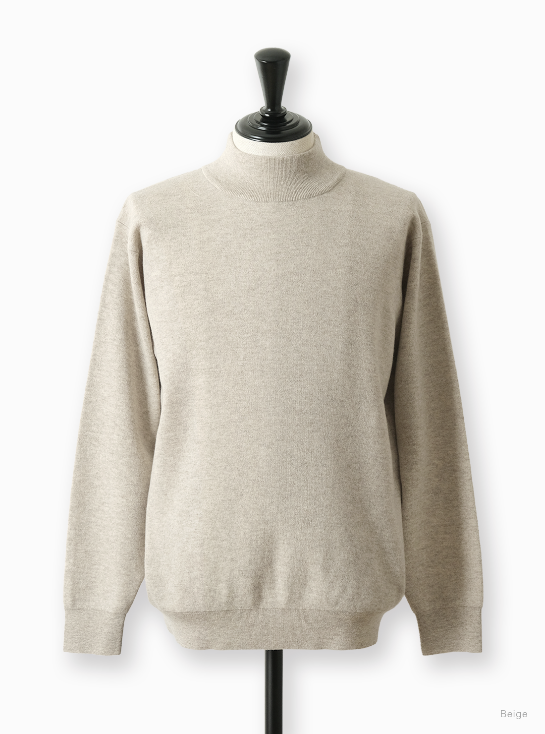 BATONER SUNSHINE CASHMERE MOCK NECK / BEIGE / ディテール・着用イメージ