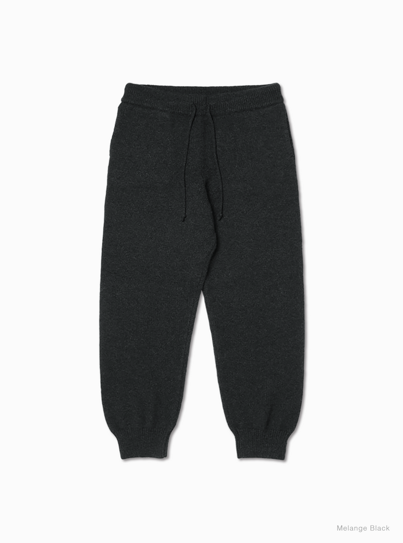 BATONER HEAVY WEIGHT INNOCENT CASHMERE PANTS / MELANGE BLACK