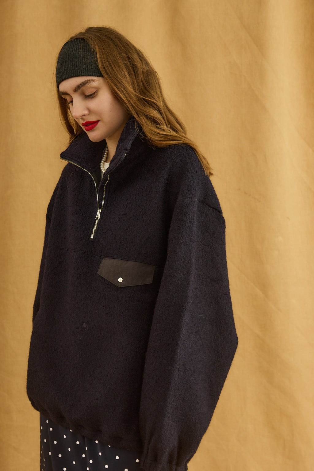 Oblada WOOL FLEECE TOPS NAVY