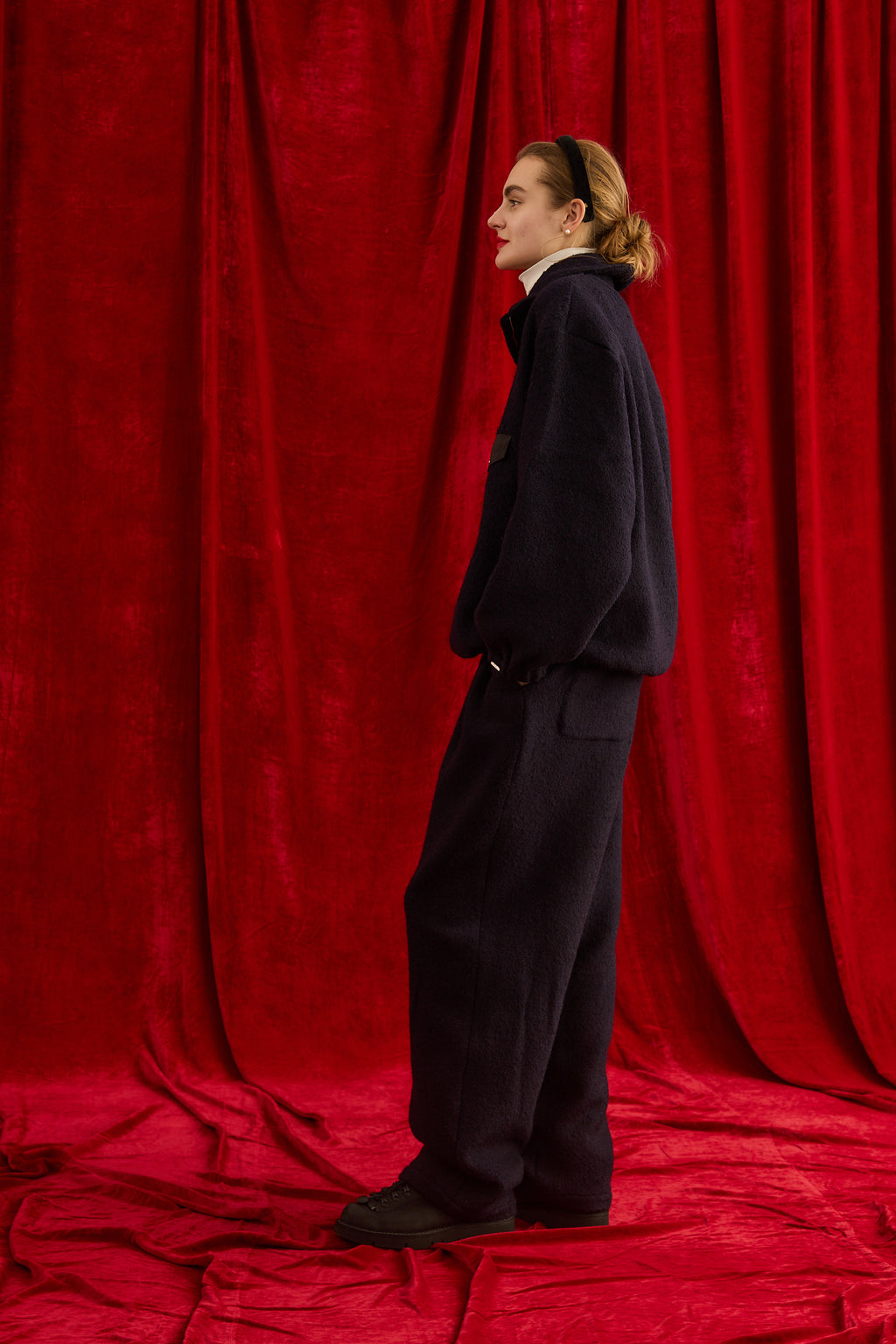 Oblada WOOL FLEECE TOPS NAVY
