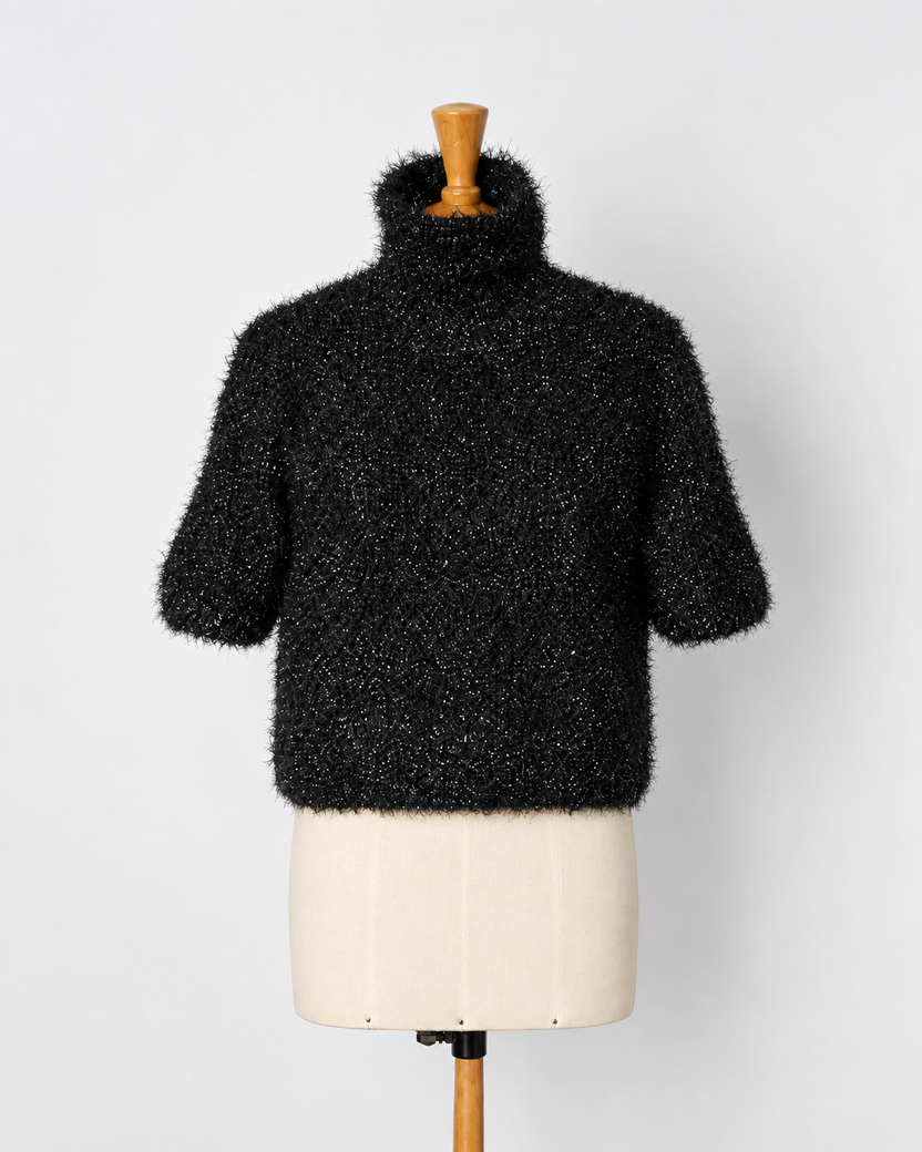 SINME グリッターニットトップス BLACK