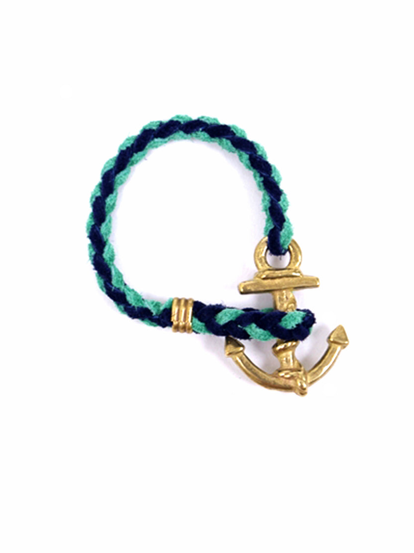 Button Works Anchor WOVEN Bracelet NAVY/MINT 商品画像 1（代表）