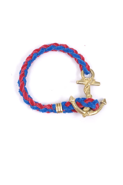 Button Works Anchor WOVEN Bracelet BLUE/RED 商品画像 2
