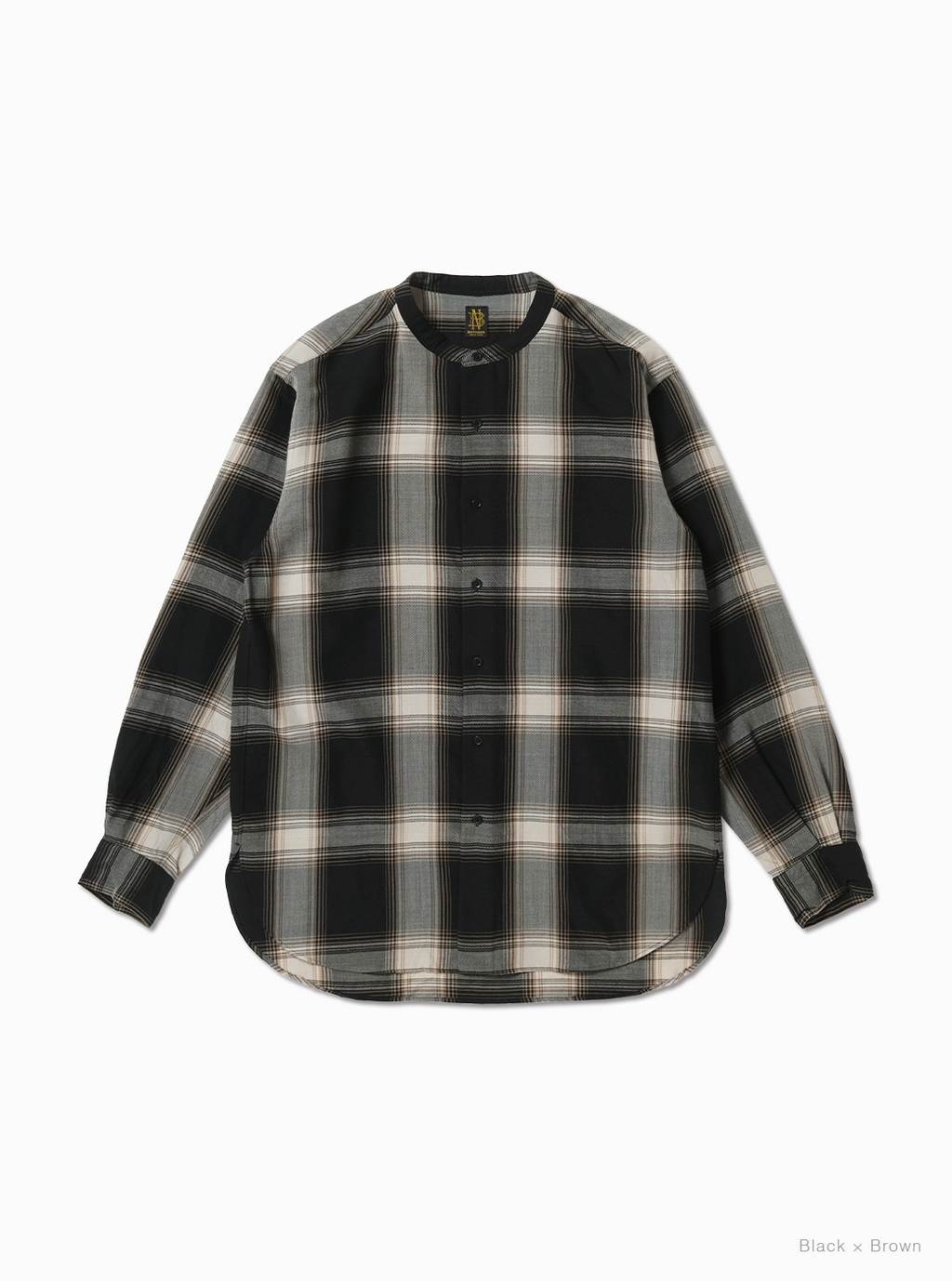 BATONER OMBRE CHECK BAND COLLAR SHIRT 公式商品写真