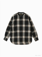 BATONER OMBRE CHECK BAND COLLAR SHIRT 公式商品写真