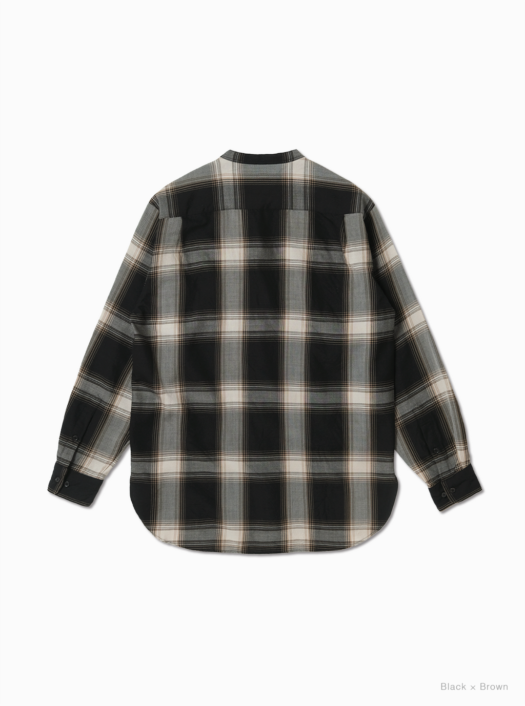 BATONER OMBRE CHECK BAND COLLAR SHIRT 公式商品写真
