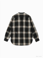 BATONER OMBRE CHECK BAND COLLAR SHIRT 公式商品写真