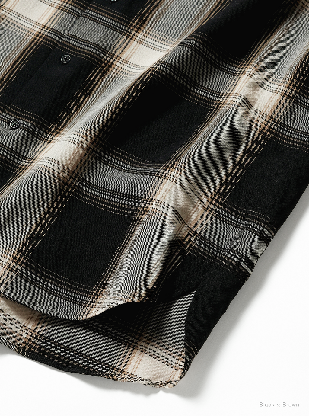 BATONER OMBRE CHECK BAND COLLAR SHIRT 公式商品写真