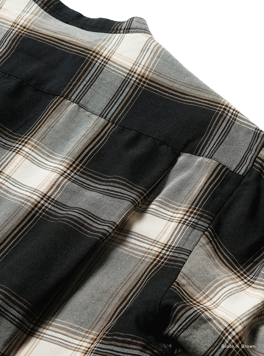 BATONER OMBRE CHECK BAND COLLAR SHIRT 公式商品写真