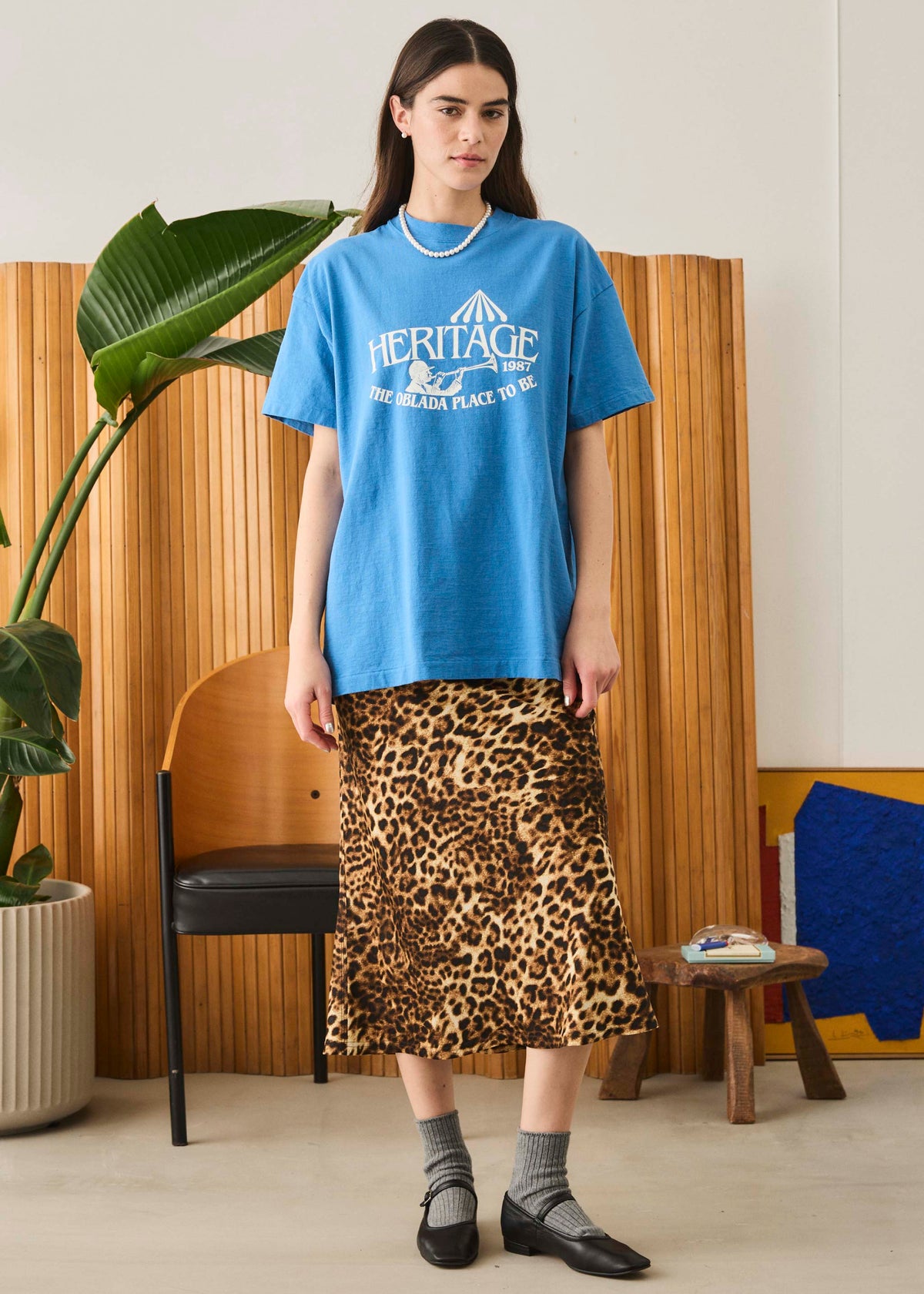 Oblada LEOPARD PRNT SKIRT 公式商品写真